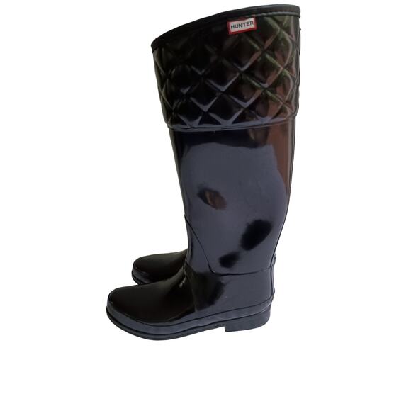 Hunter Boots Rigley Top Quilt Glossy Riding Style Rain Women's Size 7 - Picture 1 of 12